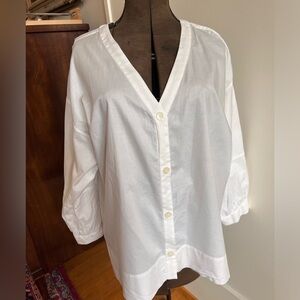Everlane White Button-Up Blouse